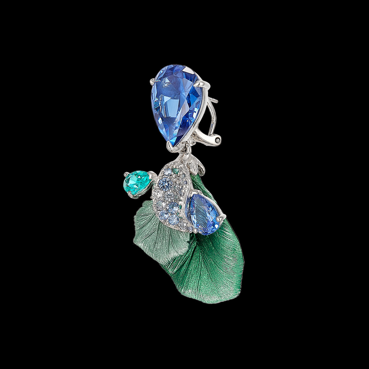 Paraiba Oceanis Earrings, Earrings, Anabela Chan Joaillerie - Fine jewelry with laboratory grown and created gemstones hand-crafted in the United Kingdom. Anabela Chan Joaillerie is the first fine jewellery brand in the world to champion laboratory-grown and created gemstones with high jewellery design, artisanal craftsmanship and a focus on ethical and sustainable innovations.